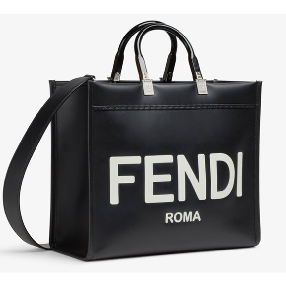 Fendi Handbags - ❌❌SOLD!❌❌NEW Fendi Sunshine Tote Medium Black Leather Shopper Shoulder Bag Purse